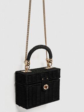 Raffia minaudiere bag